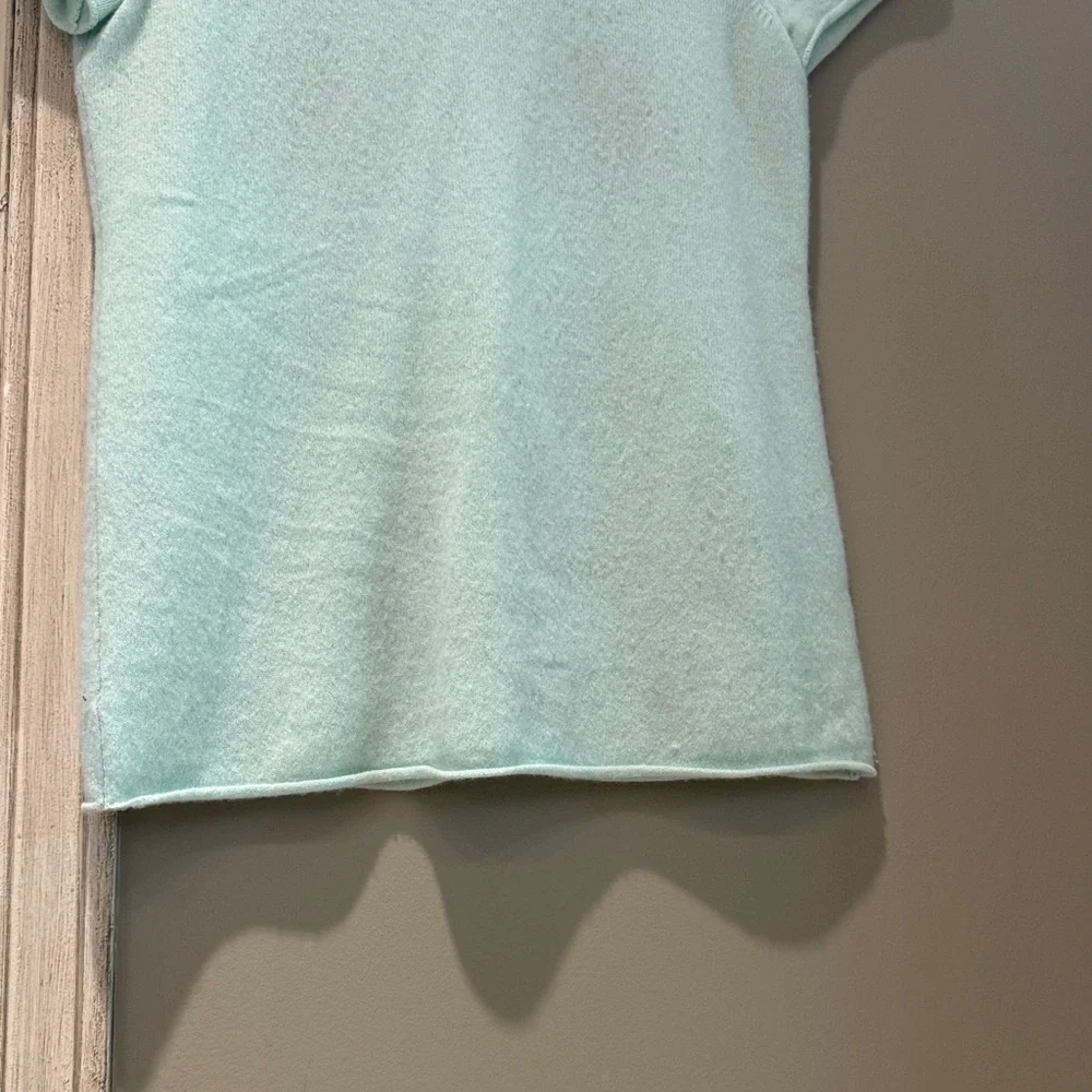 J. Crew light blue Cashmere Knit tee size small - Picture 5 of 9